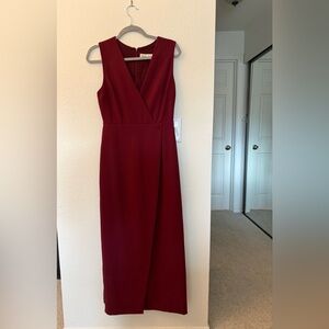 Fame and Partners Deep Red Midi Dress